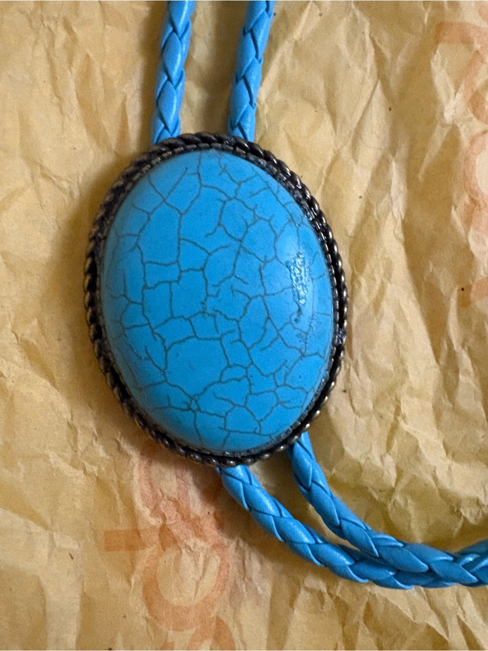 Turquoise Bolo Tie with Large Oval Stone
